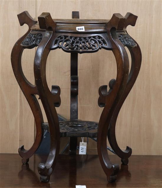 A Chinese jardiniere stand W.58cm